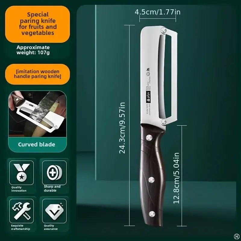 Stainless Steel Fruit & Veggie Peeler with Wooden Handle