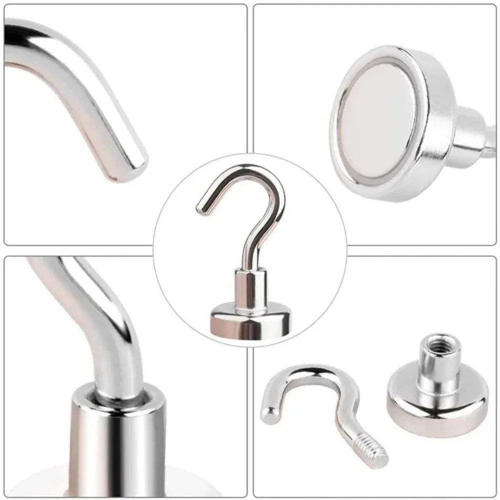 1/10 Pcs Magnetic Hook Strong Magnetic Hook Home and Organization Neodymium Magnets Extra Stark Magnet Decoration Hooks Garden