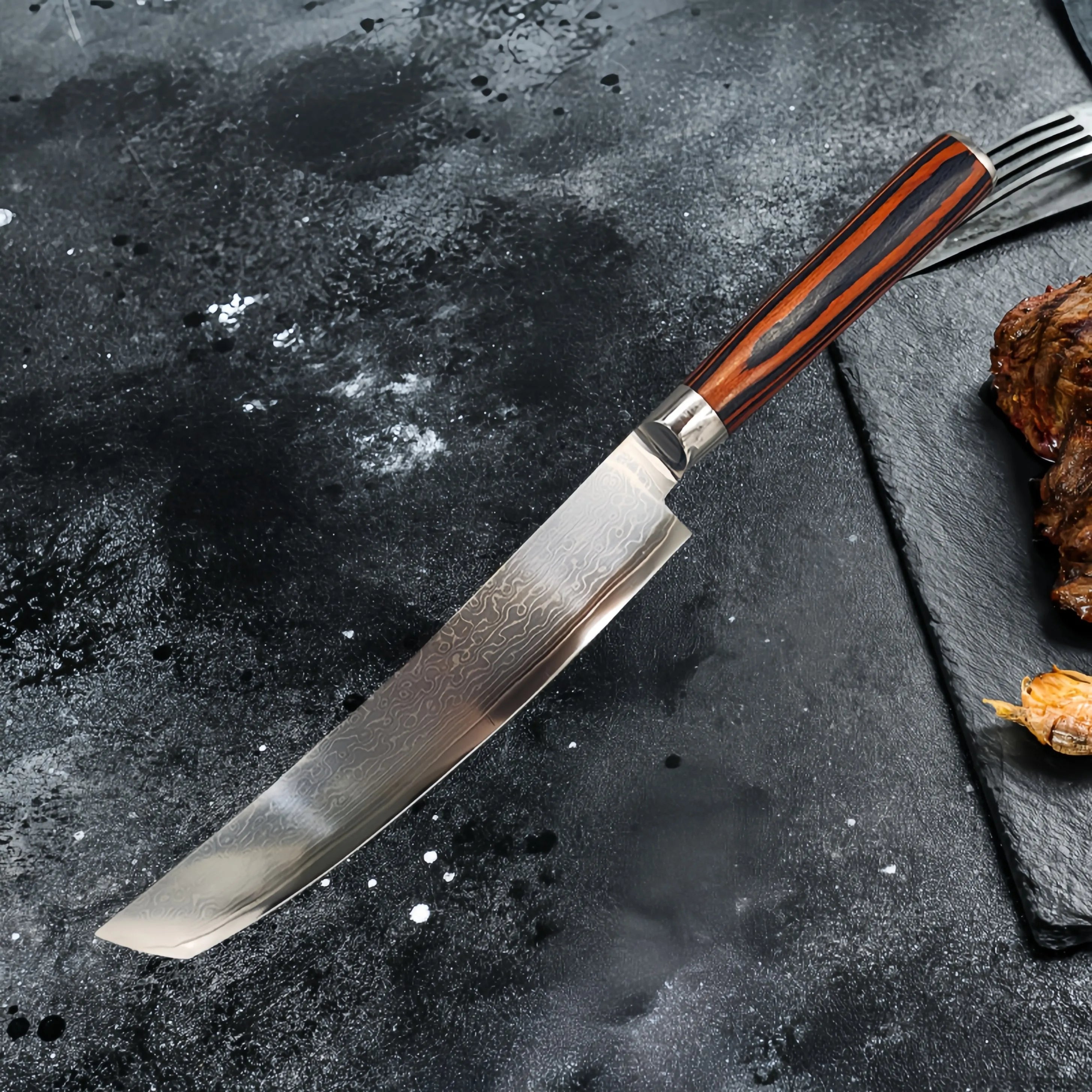 Damascus Steel Kitchen Knife Chef Knife Butcher Meat Cleaver Boning Barbecue Slicing Kiritsuke Knife Sushi Knife Cooking Tools