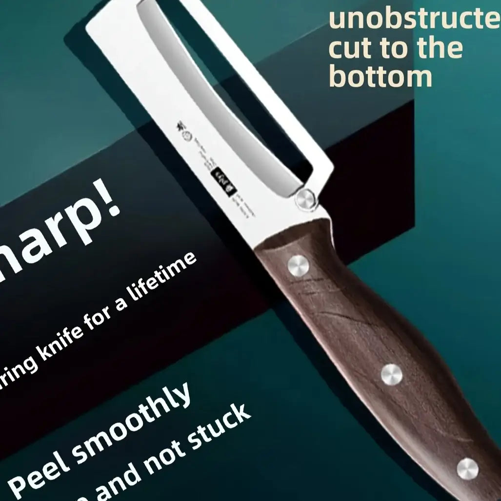 Stainless Steel Fruit & Veggie Peeler with Wooden Handle