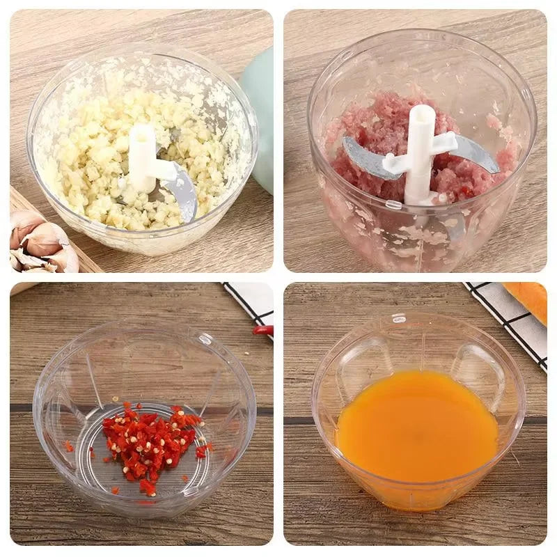 500/900ML Garlic Chopper Meat Grinder Manual Rotate Vegetable Cutter Chopper Slicer Fruit Garlic Crusher Kitchen Gadget Blenders