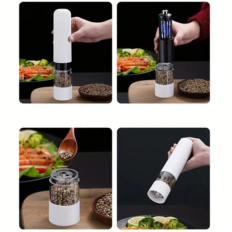 Electric Salt and Pepper Grinder Set-Automatic Spice Mill with Adjustable Coarseness-Perfect for Cooking and Bbq!