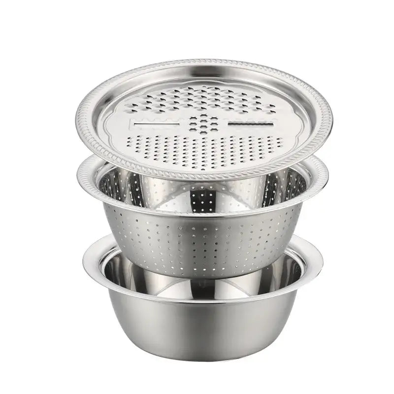 Vegetable Slicer & Washing Basin with Drain Basket