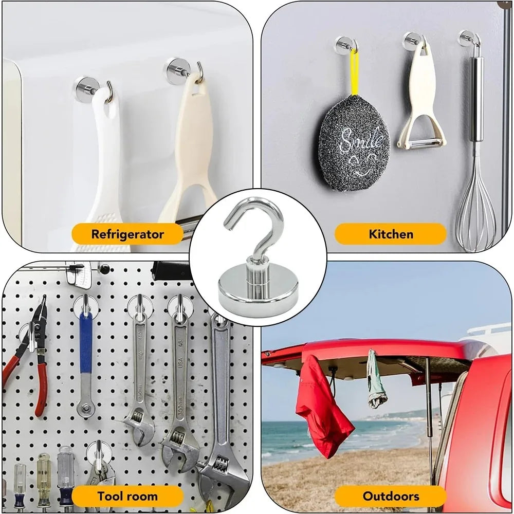 1/10 Pcs Magnetic Hook Strong Magnetic Hook Home and Organization Neodymium Magnets Extra Stark Magnet Decoration Hooks Garden