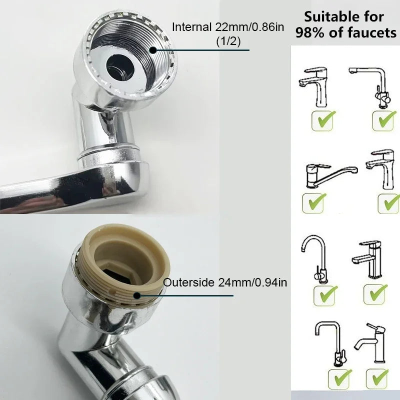 Universal Faucet Extender with 2 Spray Modes