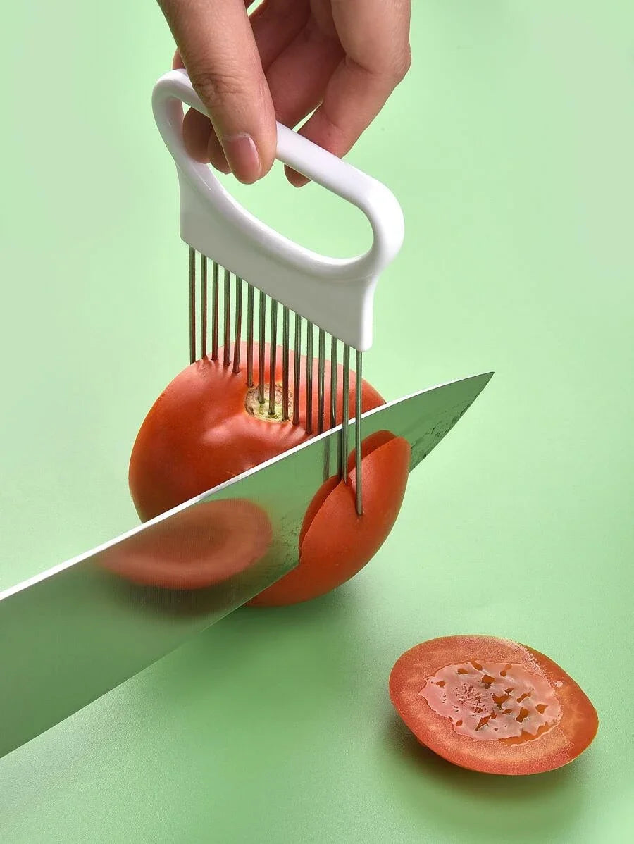 Multi-Use Onion Slicer & Potato Holder – Effortless Kitchen Gadget
