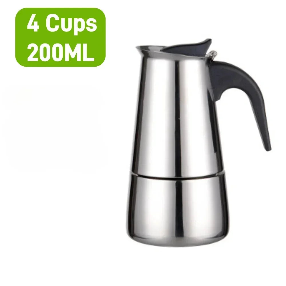 Coffee maker Moka Pot, 2/4/6 Cups Stainless Steel Cafe Percolator Maker, Italian coffee machine Fit Induction Cookers Coffeeware
