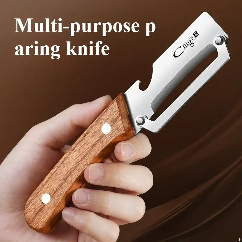 Stainless Steel Fruit & Veggie Peeler with Wooden Handle