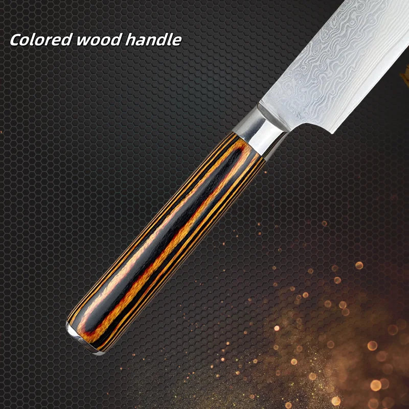 Damascus Steel Kitchen Knife Chef Knife Butcher Meat Cleaver Boning Barbecue Slicing Kiritsuke Knife Sushi Knife Cooking Tools
